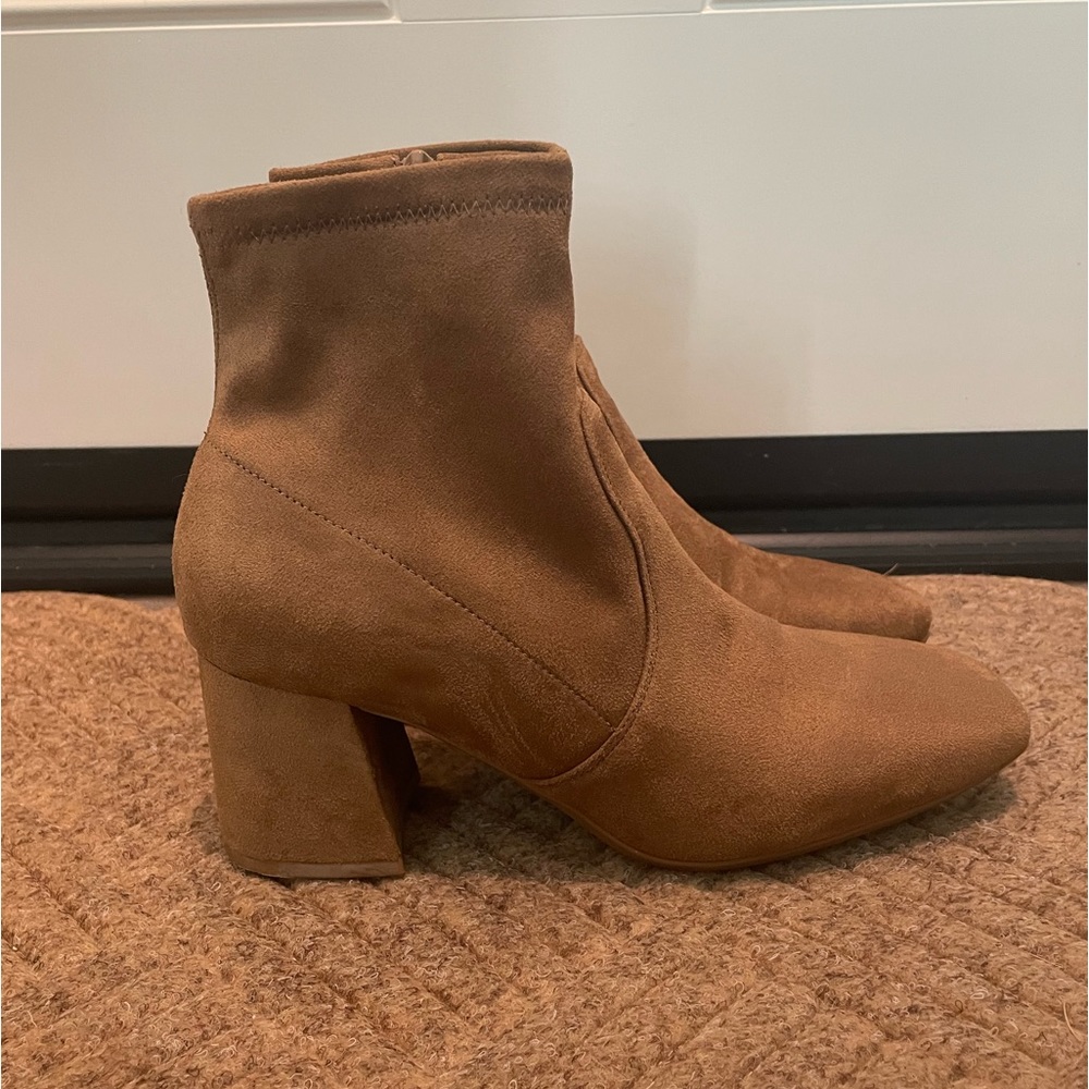 Nine West Suede Tan Ankle Boots